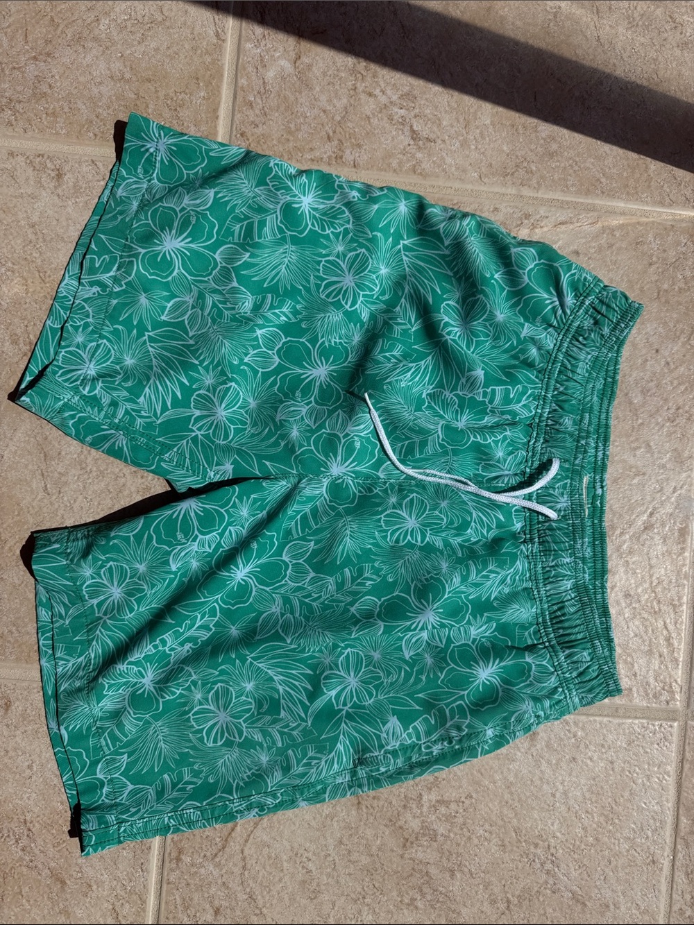 Crewcuts Green Floral Kids Swim Trunks 14